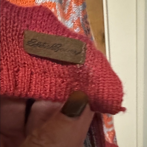 Eddie Bauer Knit Drape Phoenix Vest Womens XL Aztec Tribal Indian Fall colors - Picture 10 of 11